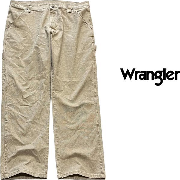 1点物◆ラングラーWRANGLER茶ペインターパンツ古着メンズ38XXLレディースOKアメカジ90sストリート/ワークパンツビッグサイズジーンズ362425_画像2