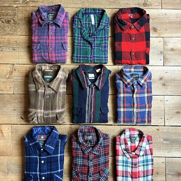 1点物◆アリゾナARIZONA赤黒ネルシャツ長袖ブロックチェックシャツ古着メンズXLレディースOKアメカジ90sストリートUSAブランド中古362276_画像3