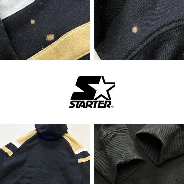 1点物◆スターターSTARTERチームNFL黒スウェットパーカー古着LメンズXLレディース/アメカジ90sストリートブランド中古トレーナーUSA362459_画像3