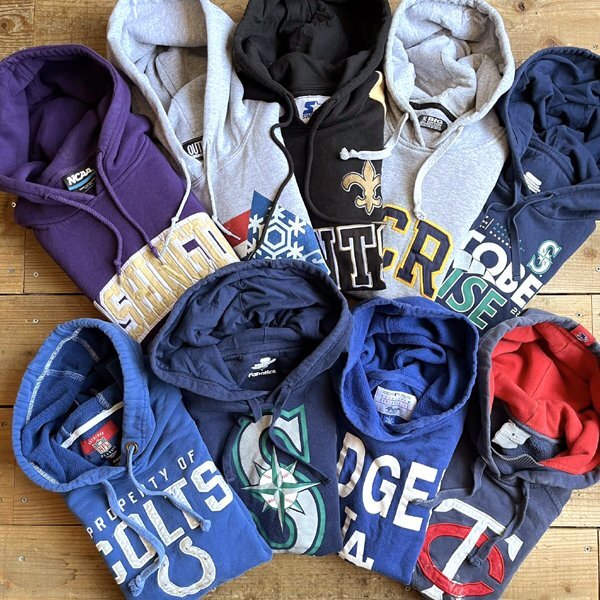 1点物◆LAドジャースMLBチーム青スウェットパーカー古着メンズレディース/アメカジ90sストリートブランド中古フード付きトレーナーUS362461_画像4