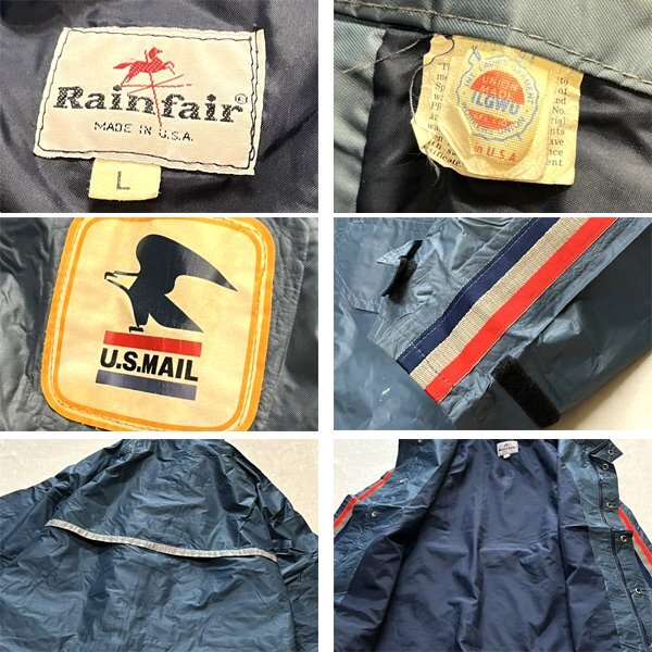1点物◆USA製80sビンテージUS MAIL紺ナイロンジャケット古着LメンズXLレディースOKアメカジ90sストリートマウンテンパーカーアウター362465_画像2