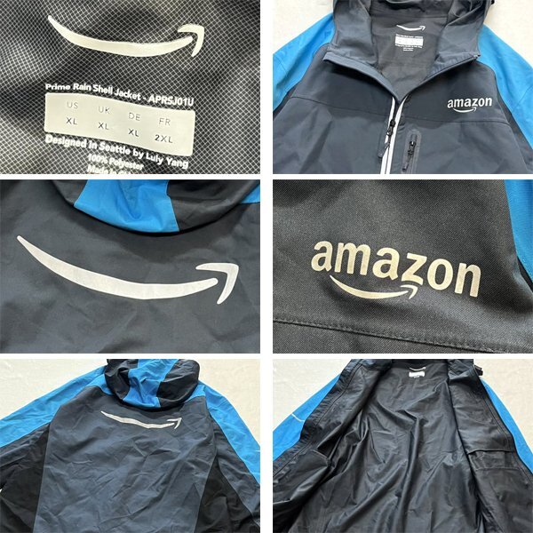 1点物◆アマゾンAmazonマウンテンパーカー中古ナイロンジャケット古着メンズXLレディースOKアメカジ90sストリートUS灰色アウター水色362468_画像2