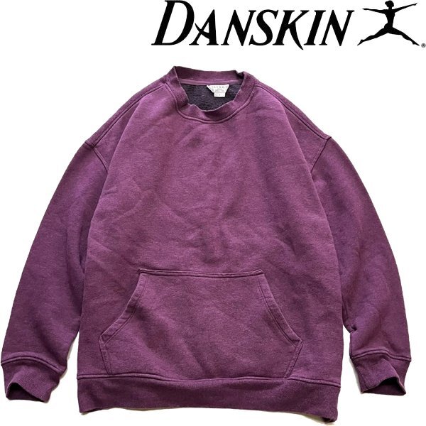 1点物◆ダンスキンDANSKINポケット付きスウェット古着LメンズレディースOKアメカジ90sストリート/スポーツブランドUSAトレーナー紫362477_画像1