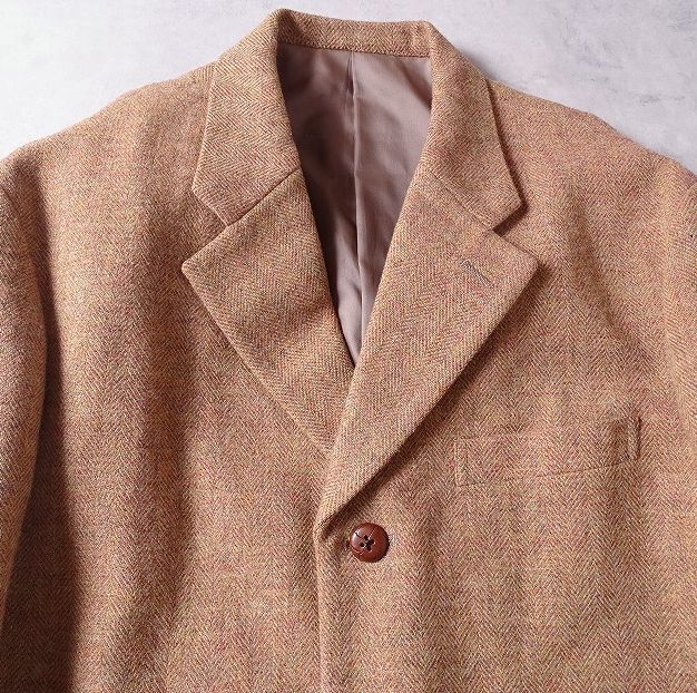 Maul Ruck TAKEO KIKUCHI モールラック タケオキクチ ウール混 ツイード くるみボタン 三つボタン テーラードジャケット (2) 薄茶 /e-098_画像2