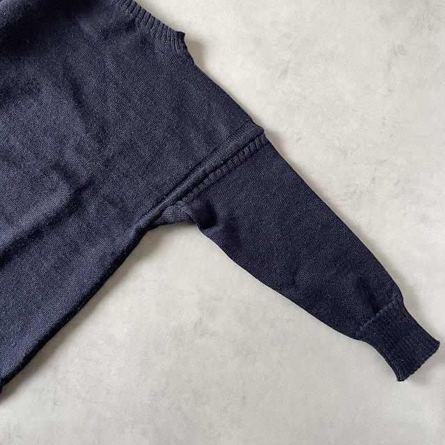 美品 イギリス製 Le Tricoteur ル トリコチュール トラディショナルガンジーセーター ビッグサイズ プルオーバーニット (50) 紺 /e-077_画像8