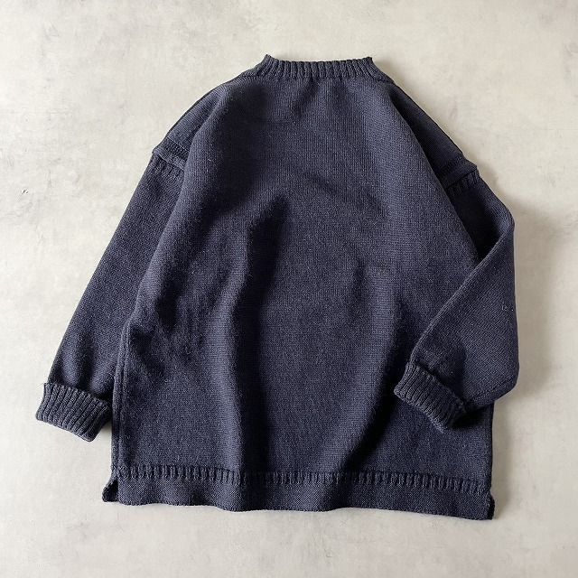 美品 イギリス製 Le Tricoteur ル トリコチュール トラディショナルガンジーセーター ビッグサイズ プルオーバーニット (50) 紺 /e-077_画像7