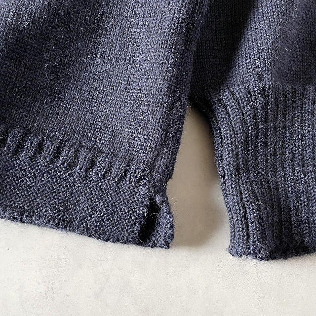 美品 イギリス製 Le Tricoteur ル トリコチュール トラディショナルガンジーセーター ビッグサイズ プルオーバーニット (50) 紺 /e-077_画像6