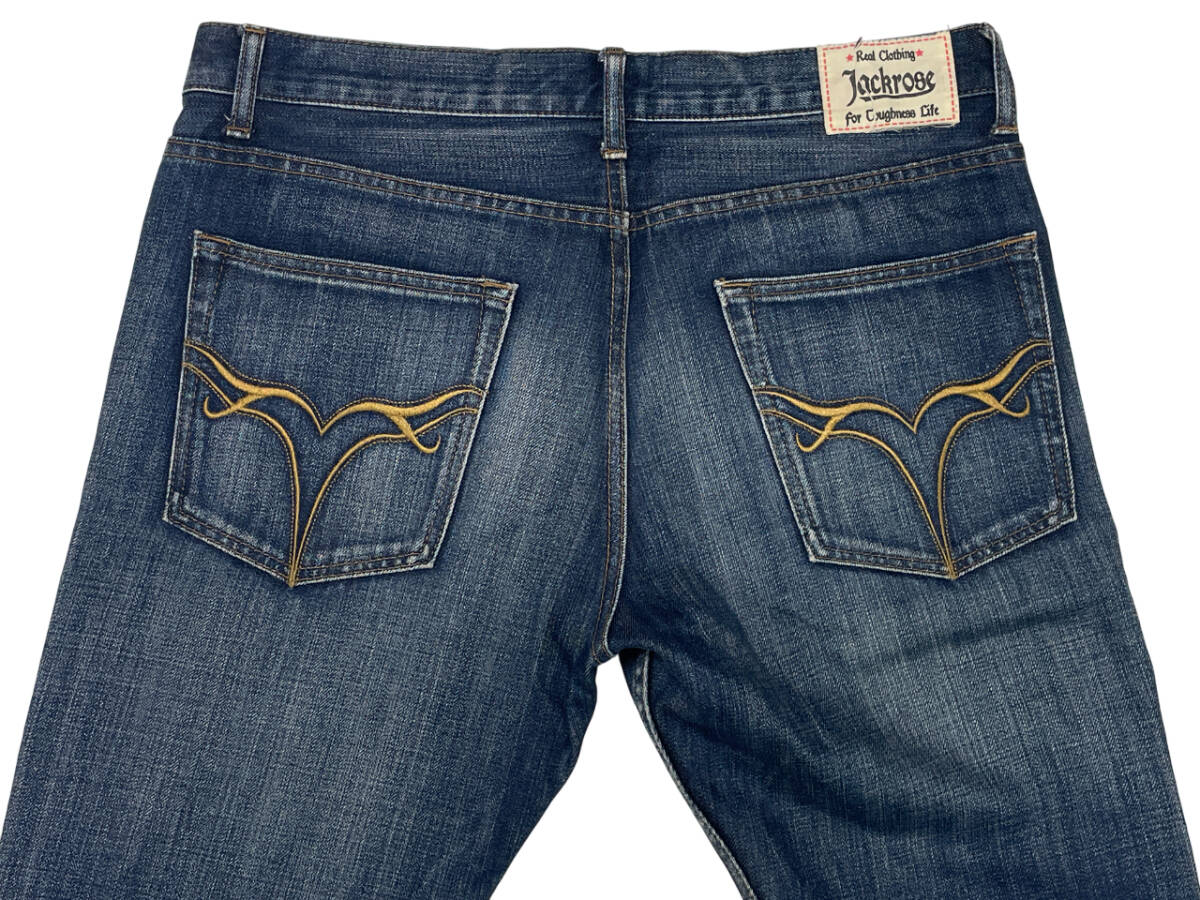 JACKROSE ジャックローズ 261510J W33 (約87cm W34相当) ブーツカット デニム パンツ メンズ ジーンズ Dカン_画像6