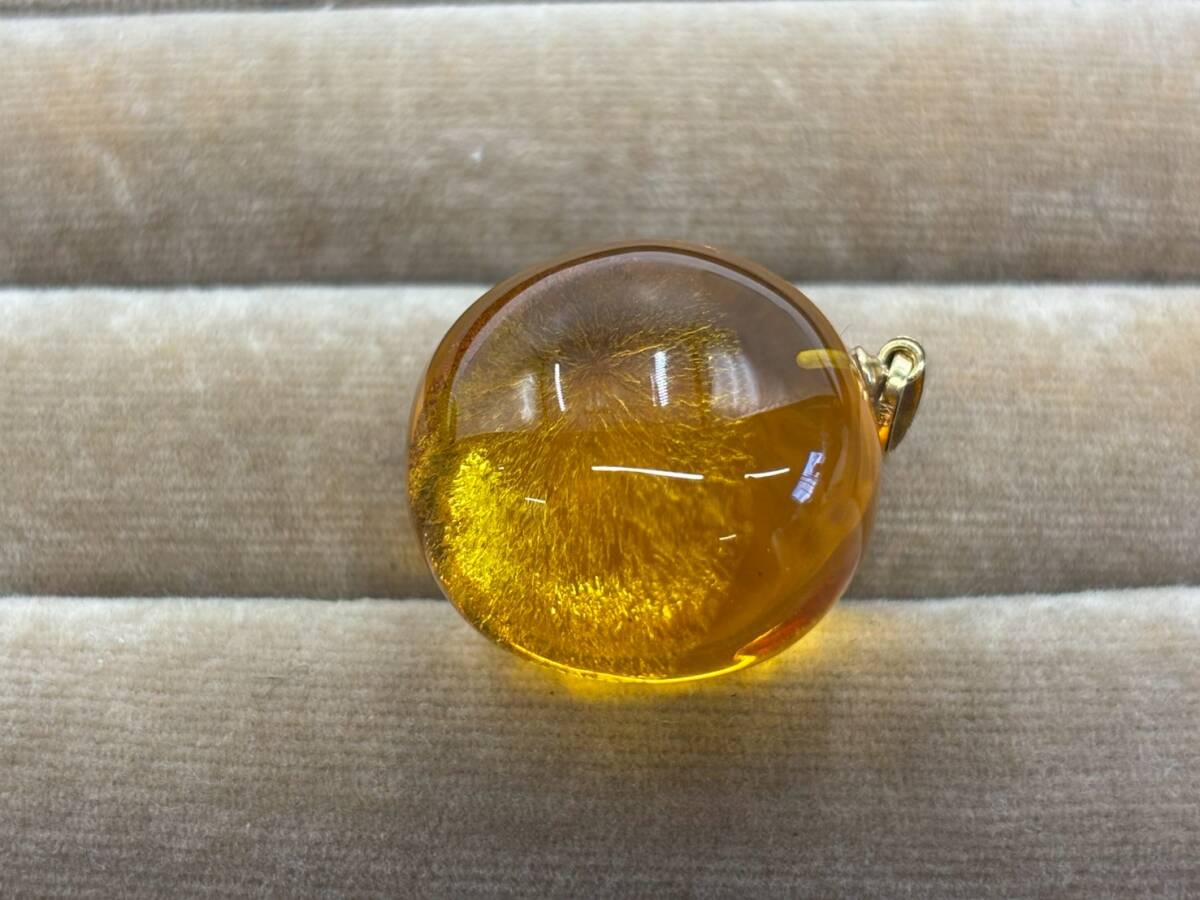 nz2201003/アクセサリー 琥珀 ペンダントトップ ヴィンテージ K18 刻印 コハク ネックレストップ 総重量5.5ｇ_画像7
