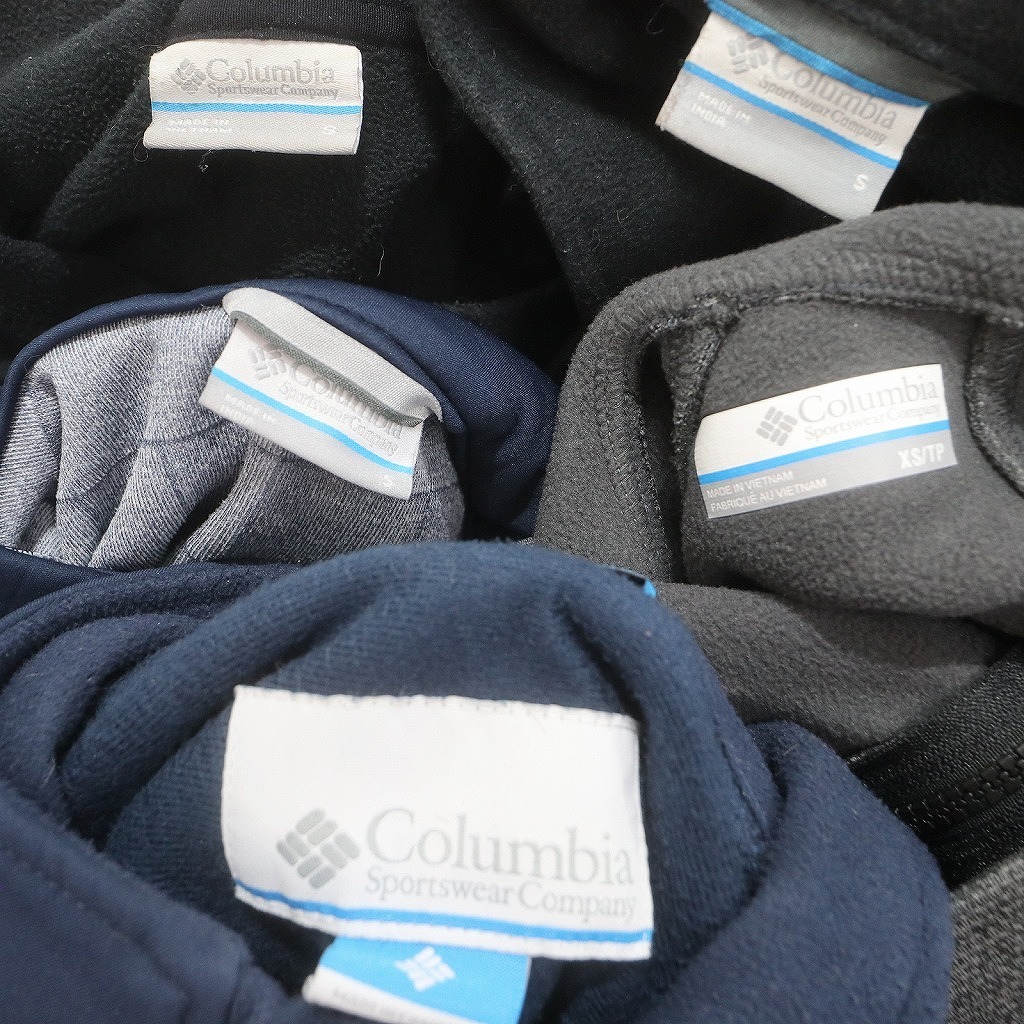 古着卸 まとめ売り コロンビア ソフトシェル ジャケット 5枚セット (メンズ XS /S ) ブラック ネイビー ドローコード 中古 古着 NC5692_画像6