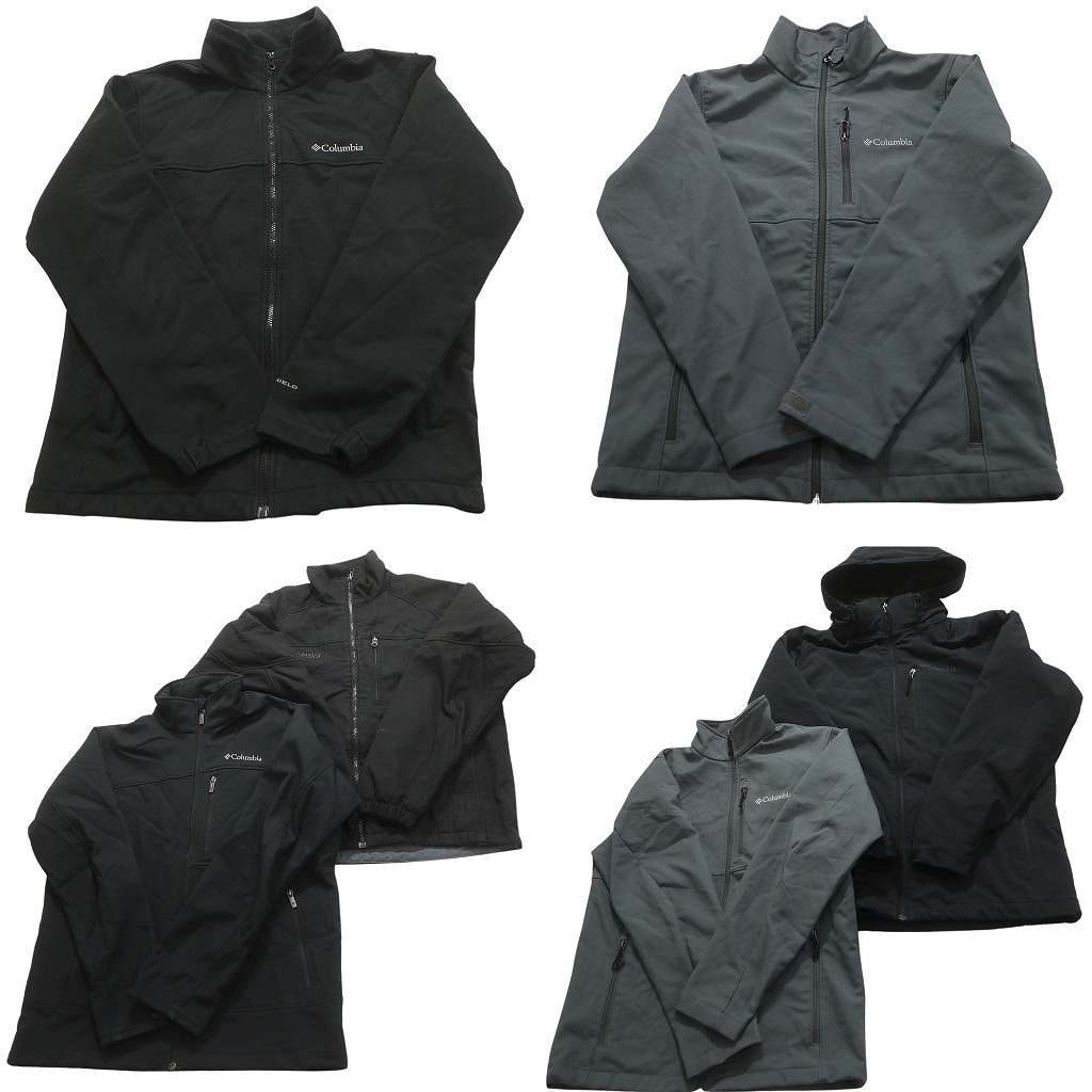 古着卸 まとめ売り コロンビア ソフトシェル ジャケット 6枚セット (メンズ M ) XCO フーディー ブラック 中古 古着 NC5687_画像1