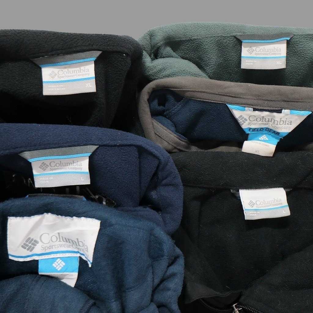 古着卸 まとめ売り コロンビア ソフトシェル ジャケット 6枚セット (メンズ L /XL ) ジップポケット 企業 ドローコード 中古 古着 NC5667_画像6