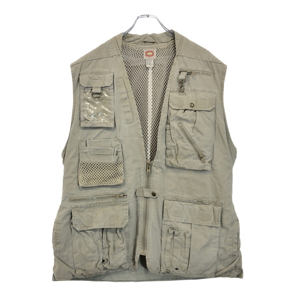 90年代 Banana Republic バナナリパブリック サファリベスト アウトドア ベージュ(メンズ XL)中古 古着 U7436_画像1
