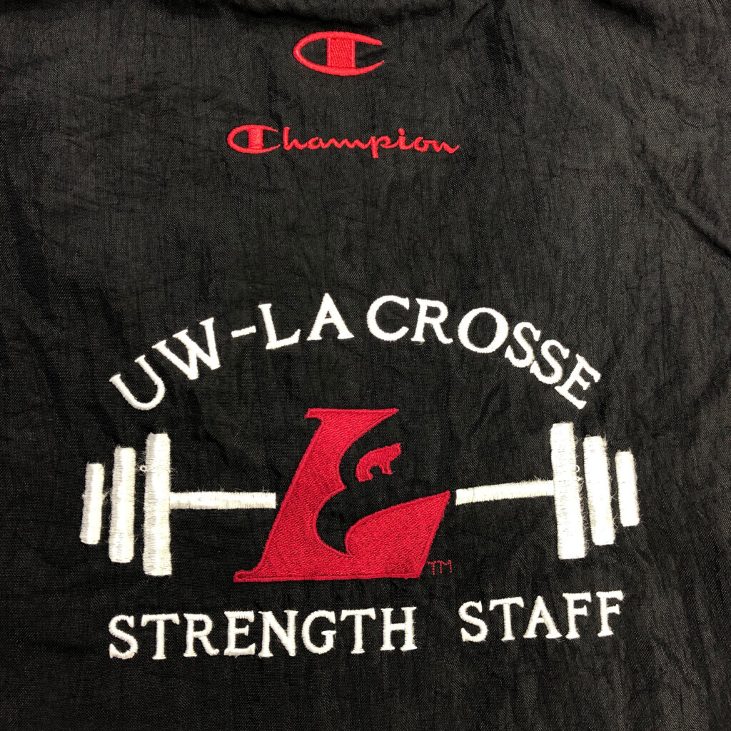 00年代 Champion チャンピオン Vネック プルオーバージャケット ブラック(メンズ S)中古 古着 U6179_画像7