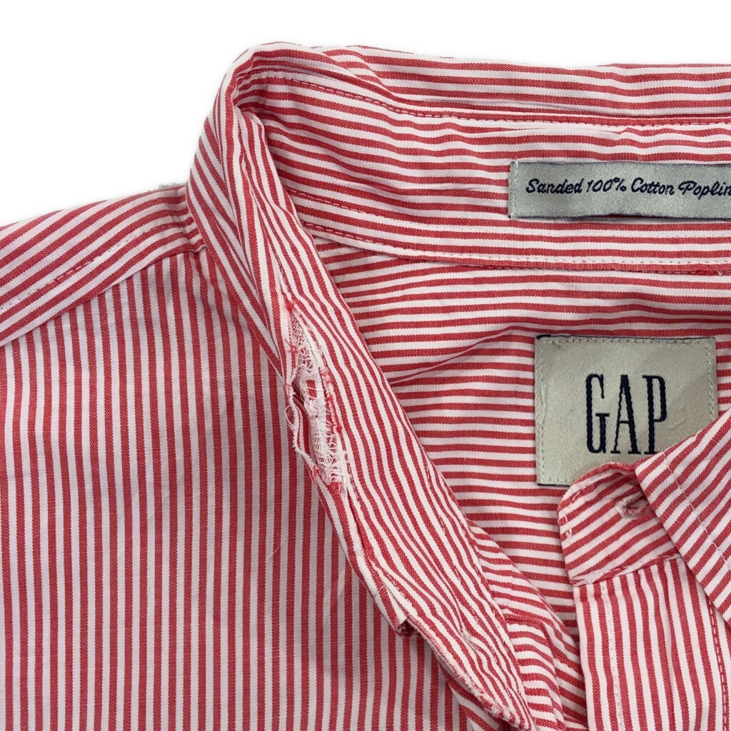 GAP ギャップ ボタンダウンシャツ ストライプ ピンク(メンズ L)中古 古着 U9647_画像4