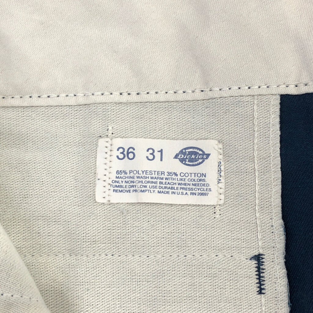 90年代 USA製 Dickies ディッキーズ ワークパンツ ネイビー(メンズ W36 L31)中古 古着 U9984_画像3