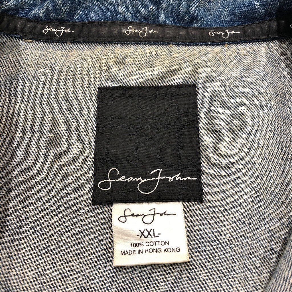 Sean John ショーンジョン デニムジャケット 大きいサイズ ブルー(メンズ XXL)中古 古着 U9135_画像3