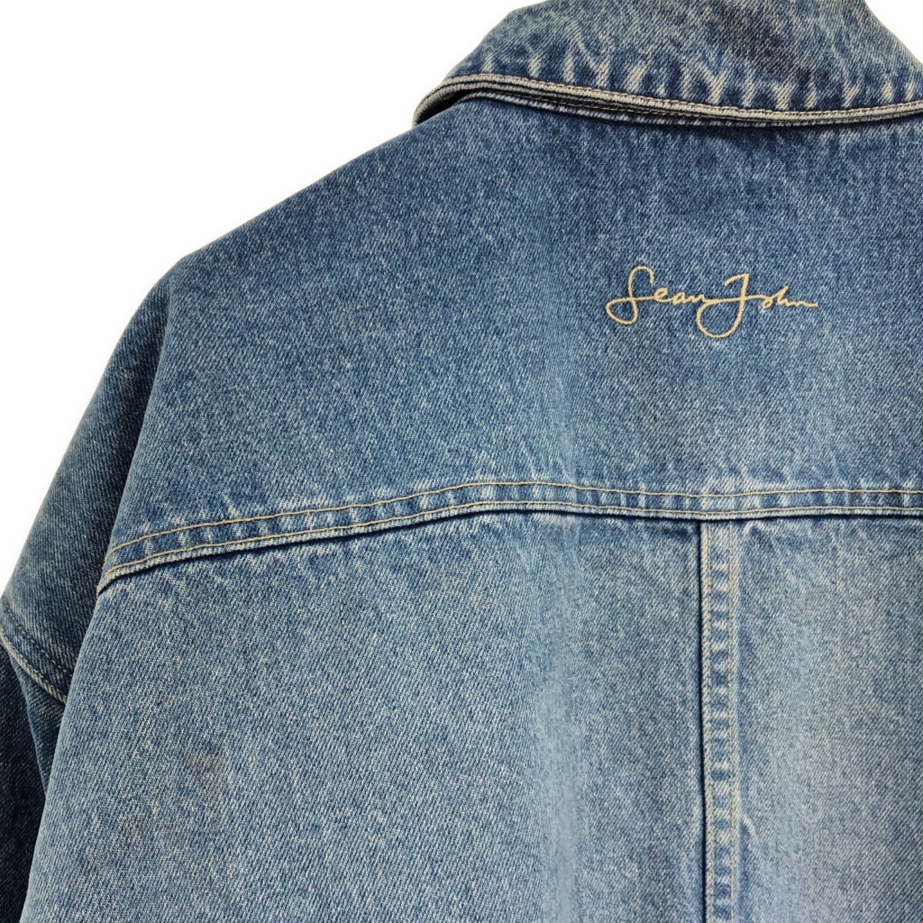 Sean John ショーンジョン デニムジャケット 大きいサイズ ブルー(メンズ XXL)中古 古着 U9135_画像7