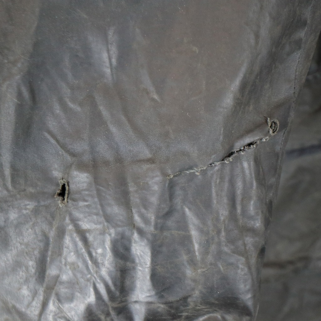 60年代 イングランド製 Barbour バブアー MARK PHILLIPS BORDER オイルドジャケット 3ワラント オリーブ (メンズ 46位) 中古 古着 O5494_画像4