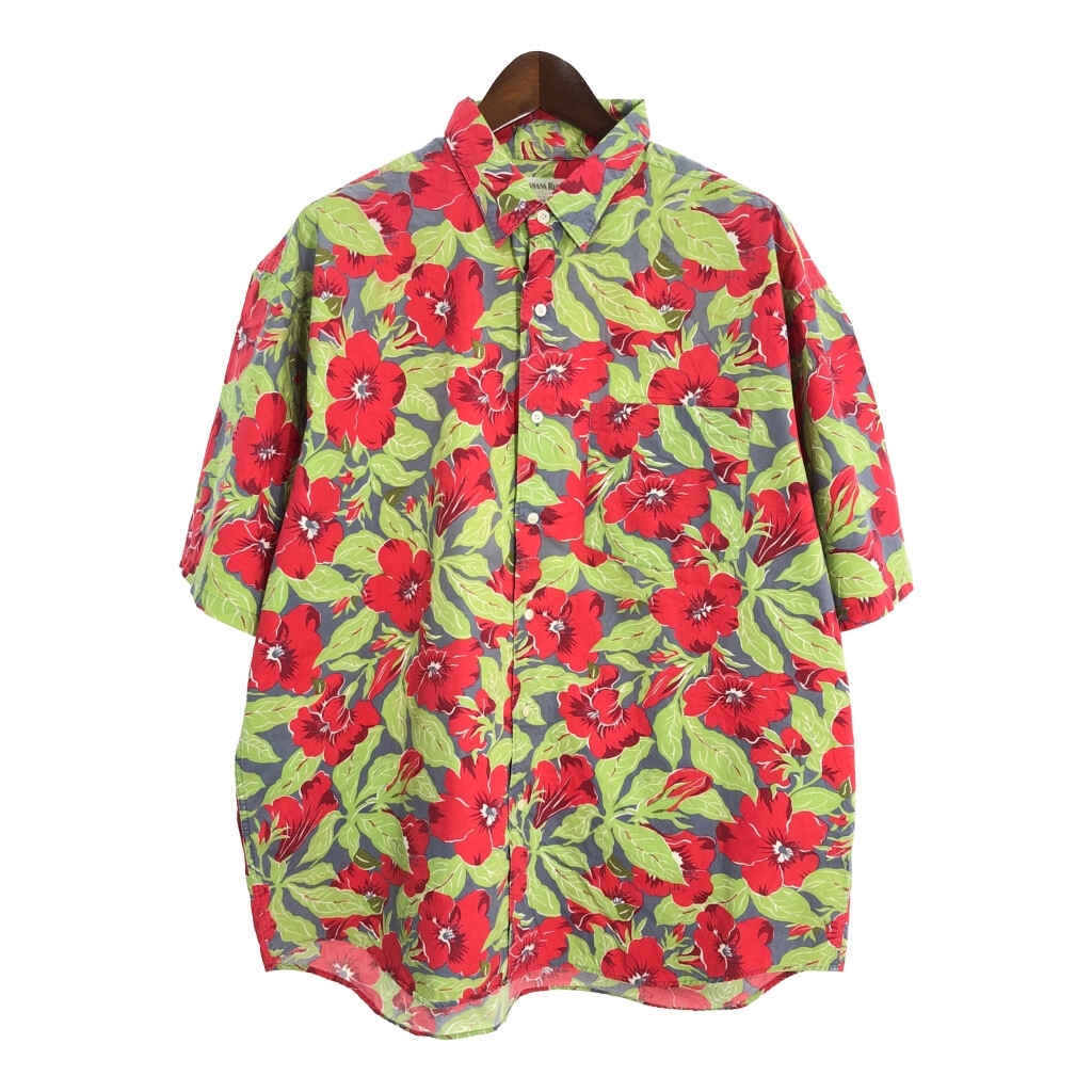 90 годы Banana Republic Banana Republic рубашка с коротким рукавом цветочный принт многоцветный ( мужской XL) б/у б/у одежда U0549