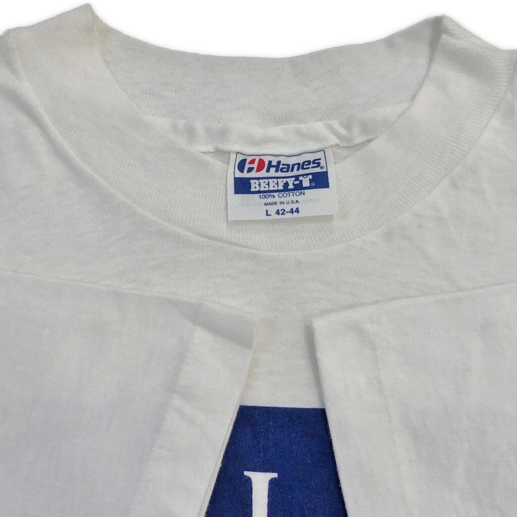90年代 USA製 TRILOGY 半袖Ｔシャツ 企業ロゴ ホワイト(メンズ L)中古 古着 T8478_画像3