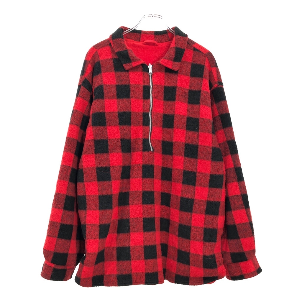 Marlboro Marlboro половина Zip флис рубашка Buffalo проверка красный ( мужской L) б/у б/у одежда U4017 1 иен старт 