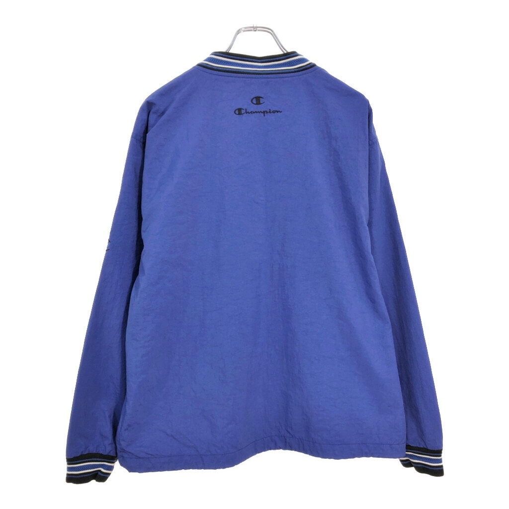 Champion チャンピオン Vネック プルオーバージャケット ブルー(メンズ M)中古 古着 U5581 1円スタート_画像2