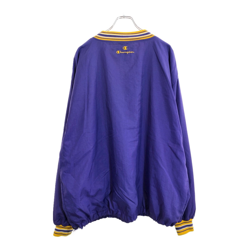 Champion チャンピオン Vネック プルオーバージャケット カレッジ パープル(メンズ XL)中古 古着 U5947 1円スタート_画像2