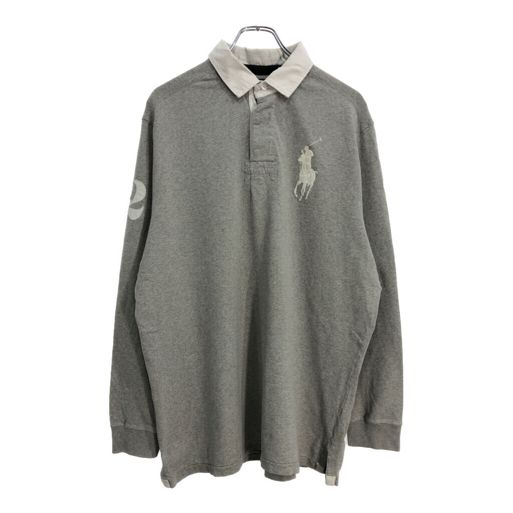 Polo by Ralph Lauren ポロ ラルフローレン ラガーシャツ グレー(メンズ L)中古 古着 U6038 1円スタート_画像1