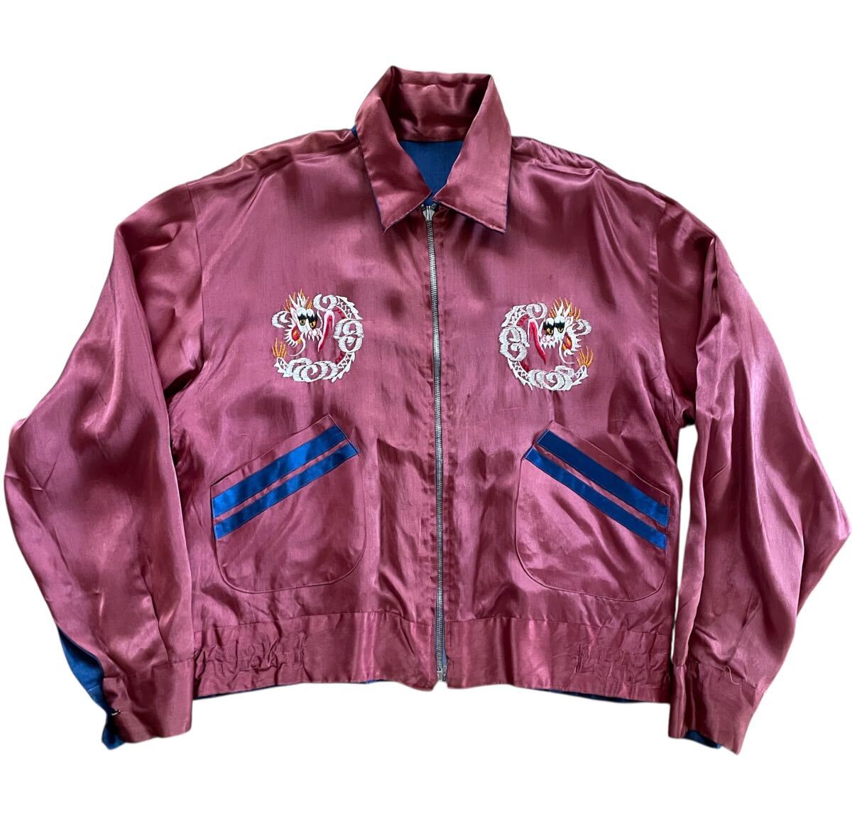 50s スカジャン リバーシブル 虎柄 JAPAN柄_画像7