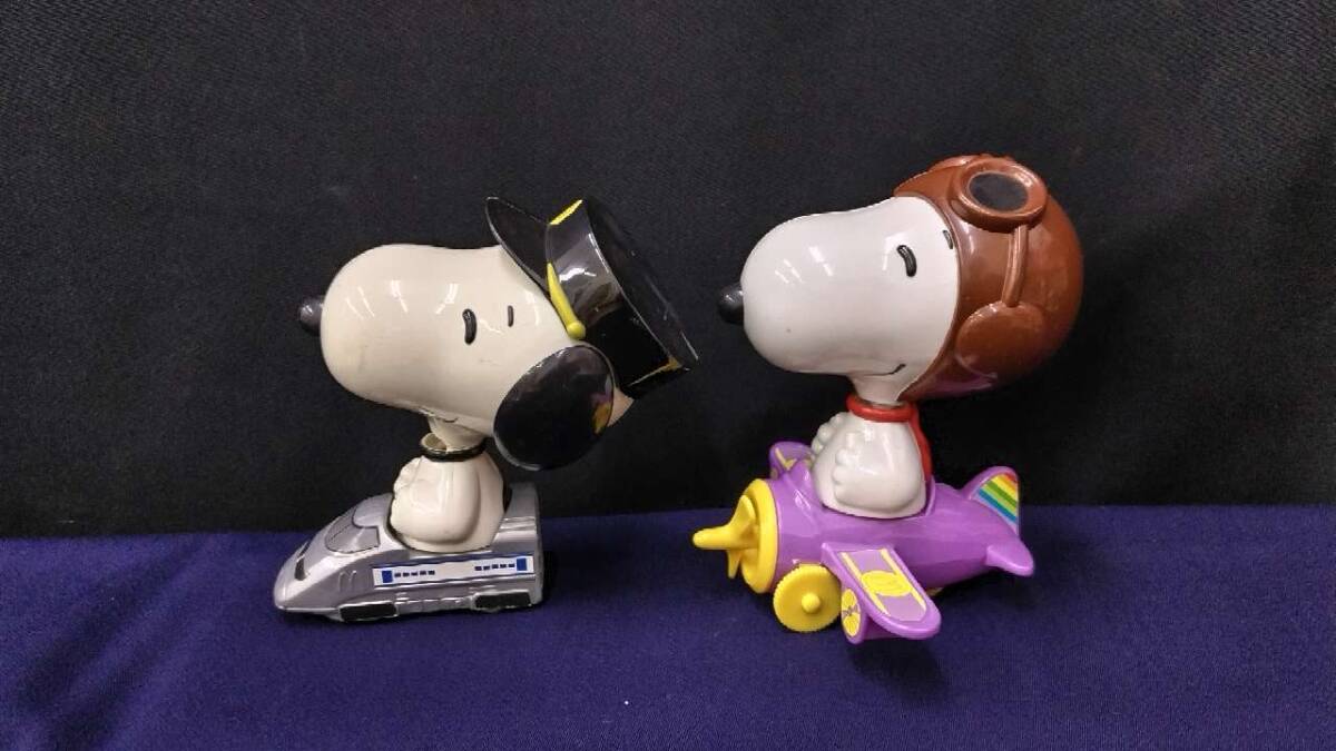 1円～☆ SNOOPY スヌーピー フィギュア おまとめ×10体 MAC マクドナルド ハッピーセット 船 飛行機 バイク…など【保管品】80_画像9