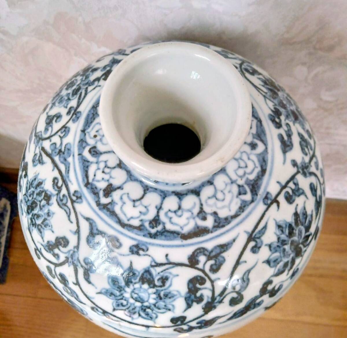 明時代　染付龍文花瓶　青花龍文花瓶　「状態良好・心温まる逸品」 　 /骨董茶道具茶碗唐物中国古玩煎茶具鉄瓶銀瓶茶托茶筒湯沸掛軸純銀　_画像7