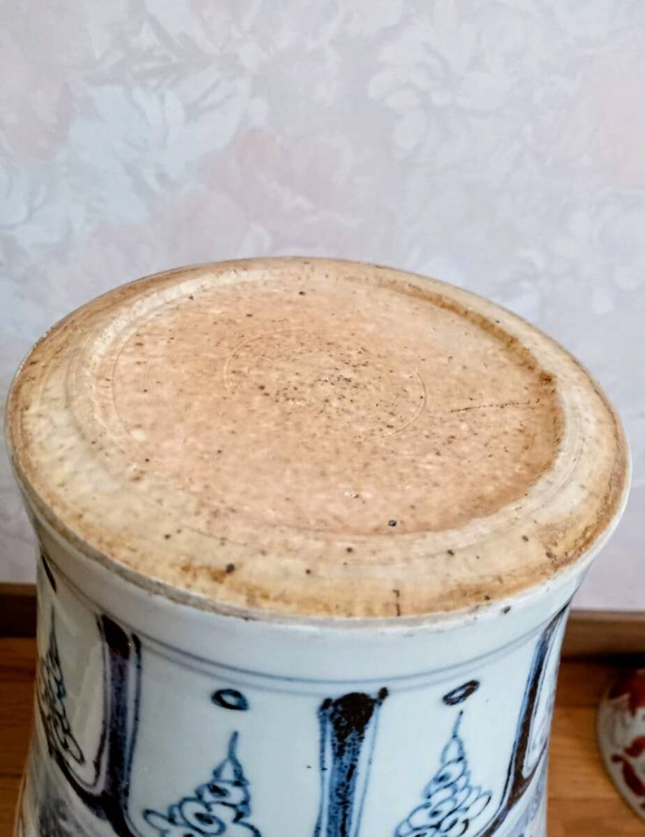 明時代　染付龍文花瓶　青花龍文花瓶　「状態良好・心温まる逸品」 　 /骨董茶道具茶碗唐物中国古玩煎茶具鉄瓶銀瓶茶托茶筒湯沸掛軸純銀　_画像9