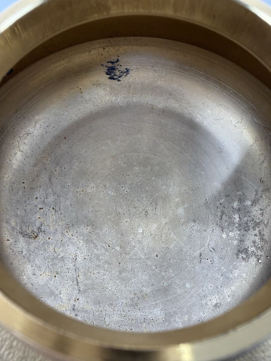 O） 【1円スタート】茶釜 24KGP 金メッキ 990.5g 茶道具 置物 アンティーク インテリア 縁起物_画像8