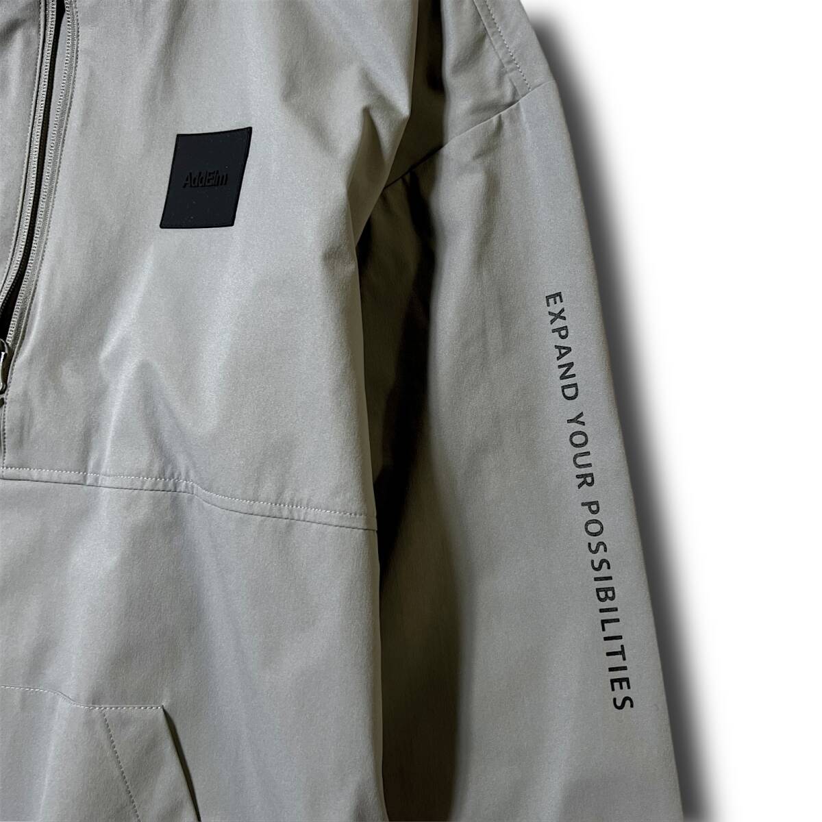 新品 AddElm アドエルム 定価2万 日本製 アクティブ素材 3D設計ストレッチ アノラックジャケット プルオーバー ゴルフにも最適 L B8634_画像5