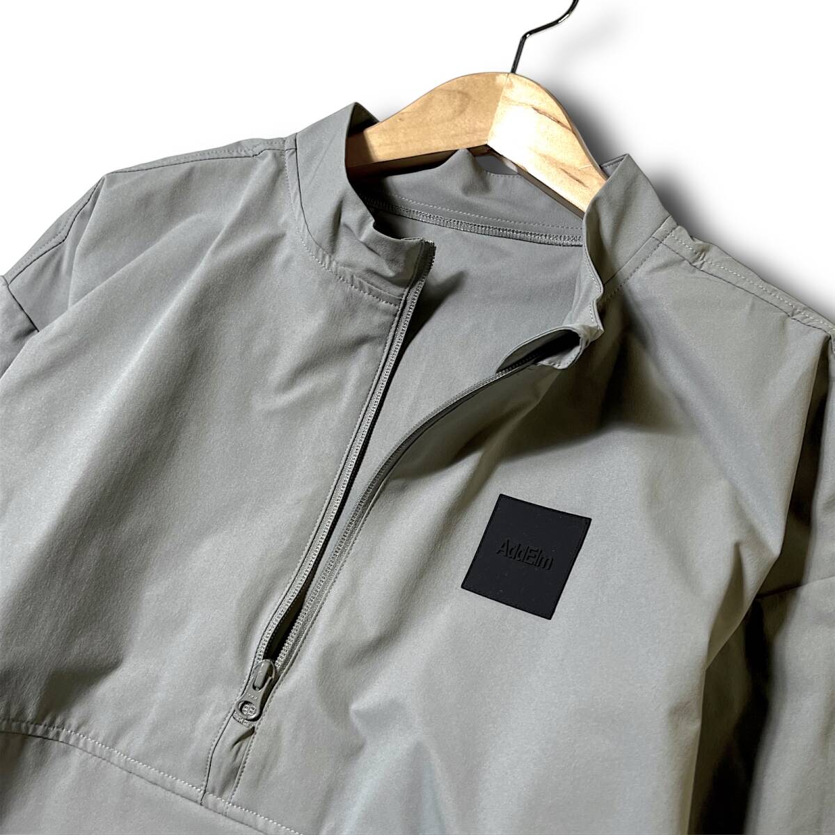 新品 AddElm アドエルム 定価2万 日本製 アクティブ素材 3D設計ストレッチ アノラックジャケット プルオーバー ゴルフにも最適 L B8634_画像3