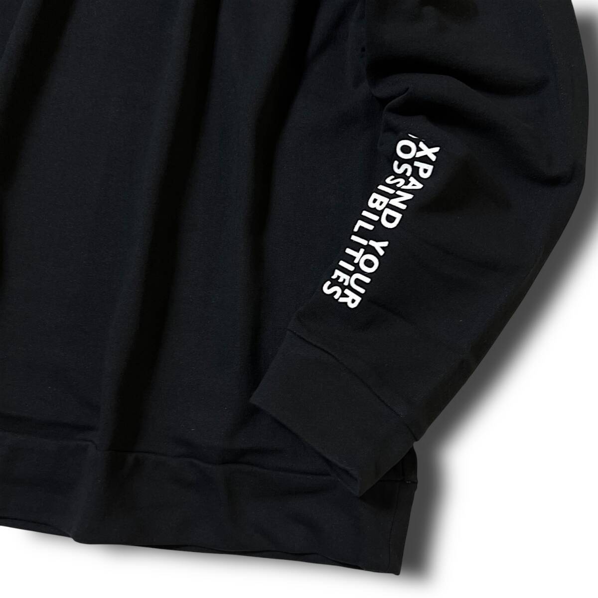 新品 AddElm アドエルム 定1.6万 日本製 袖プリント 休養&睡眠向上 長袖 スウェット トレーナー プルオーバー リカバリーウェア M B8681_画像4