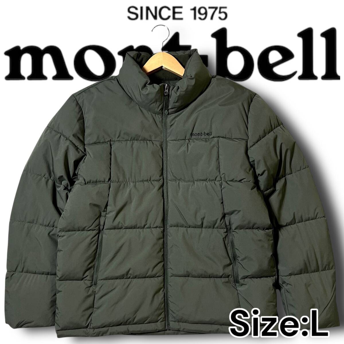 新品 mont-bell モンベル 定4.2万 撥水 防風 防寒 保温 高機能中綿エコダウン ハイネック エコダウンジャケット パデッドブルゾン L B8703_画像1