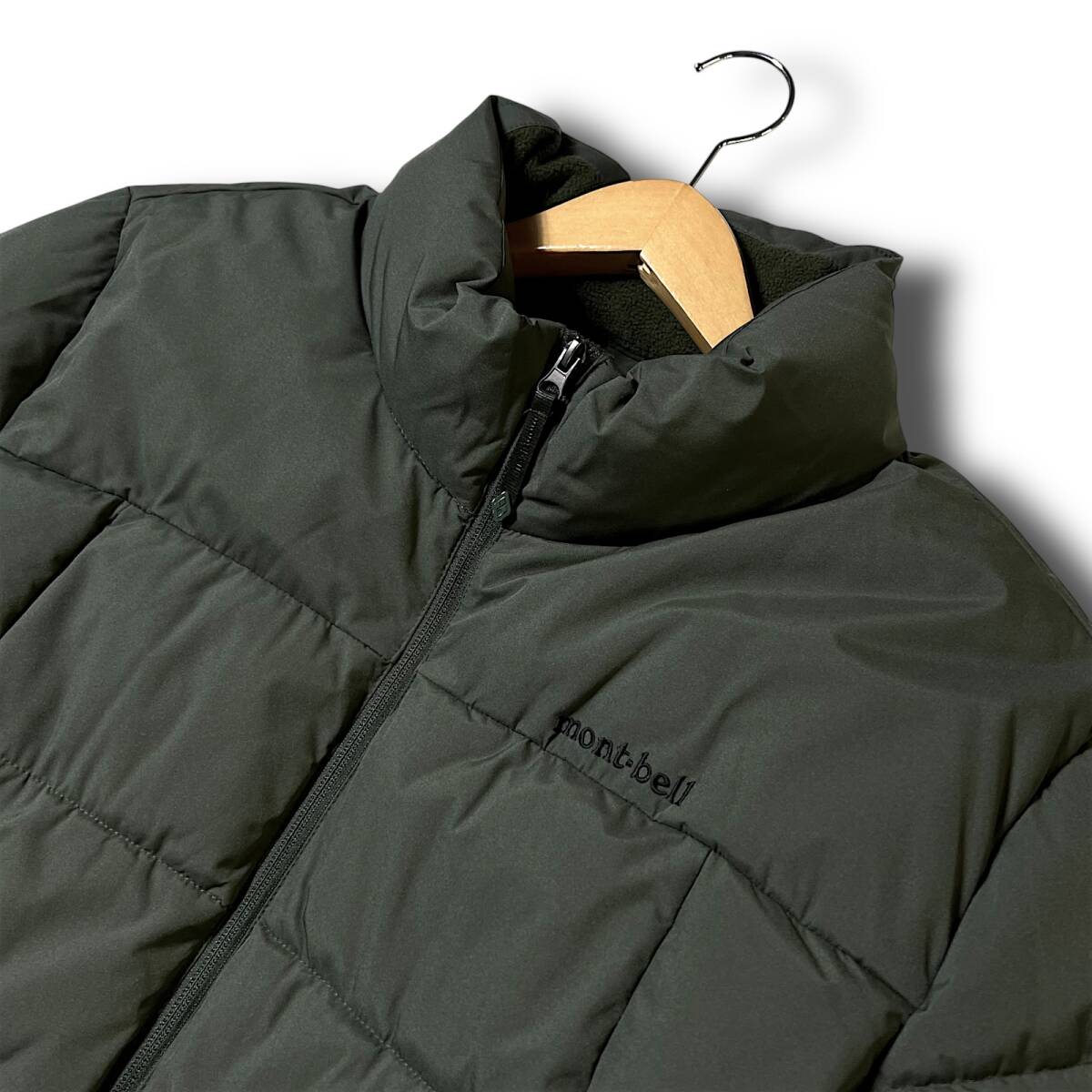 新品 mont-bell モンベル 定4.2万 撥水 防風 防寒 保温 高機能中綿エコダウン ハイネック エコダウンジャケット パデッドブルゾン L B8703_画像3