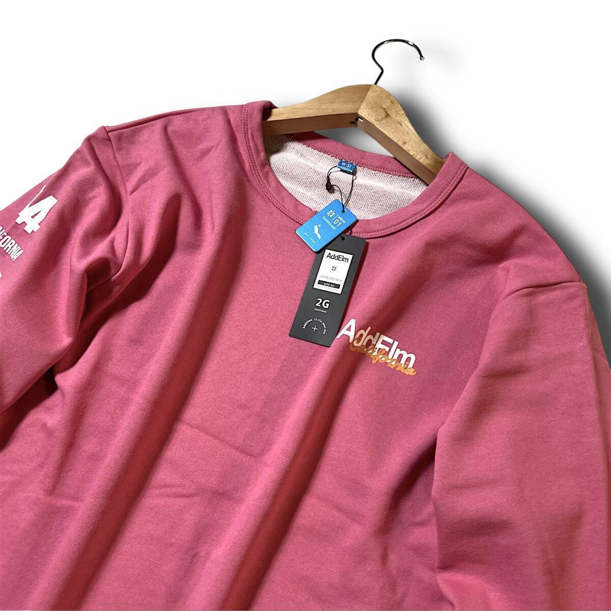 新品 AddElm アドエルム 定1.6万 日本製 袖プリント 休養&睡眠向上 長袖 スウェット トレーナー プルオーバー リカバリーウェア S B8726_画像3