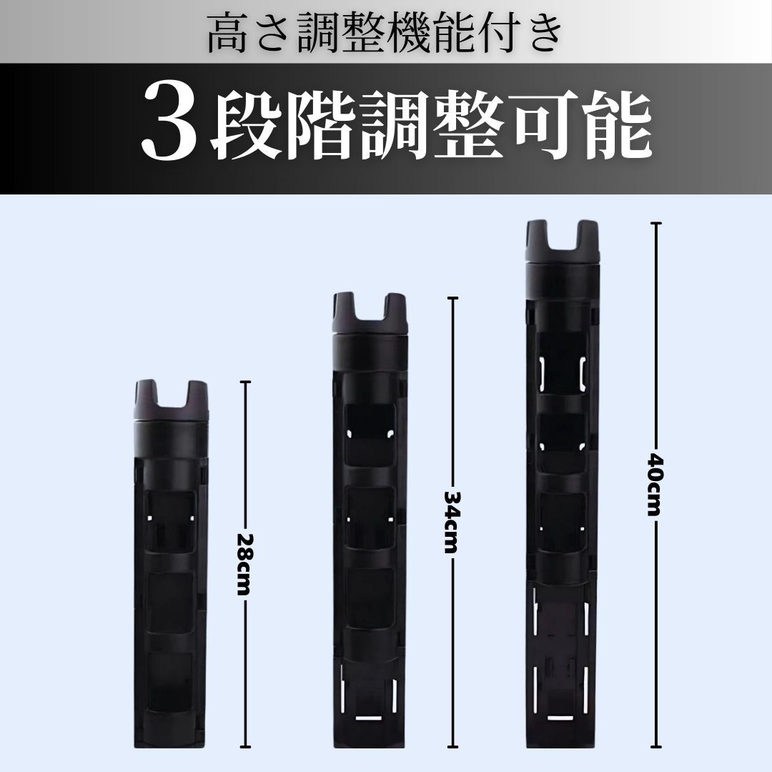 ロッドホルダー 2個セット バケットマウス ロッドスタンド 釣り 竿立て 調整 フィッシング ブラック 釣り用品 メイホー ランガン 黒 新品_画像2