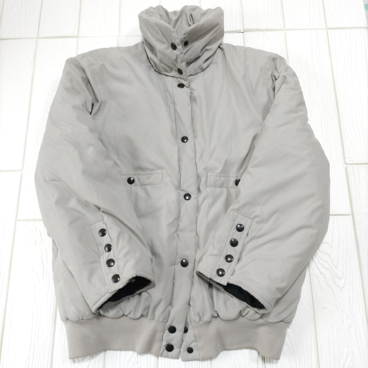 美品★INSCRIPTION RYKIEL/ソニアリキエルダウン風 中綿ジャケット 裏地シルク アイボリー 白系 軽い ふわふわ ゆったりデザイン 送料無料_画像2