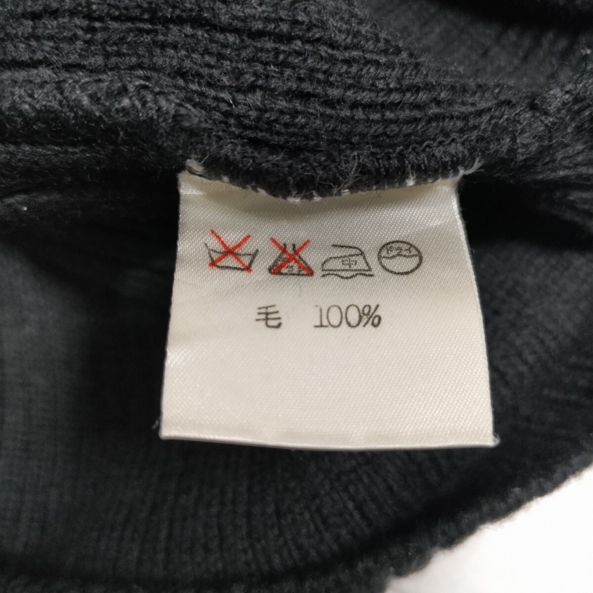 美品★zucca ズッカ/㈱イッセイミヤケ リブ編み ウール 長袖 ニット セーター 黒 ブラック シンプル 婦人 M 送料無料_画像8