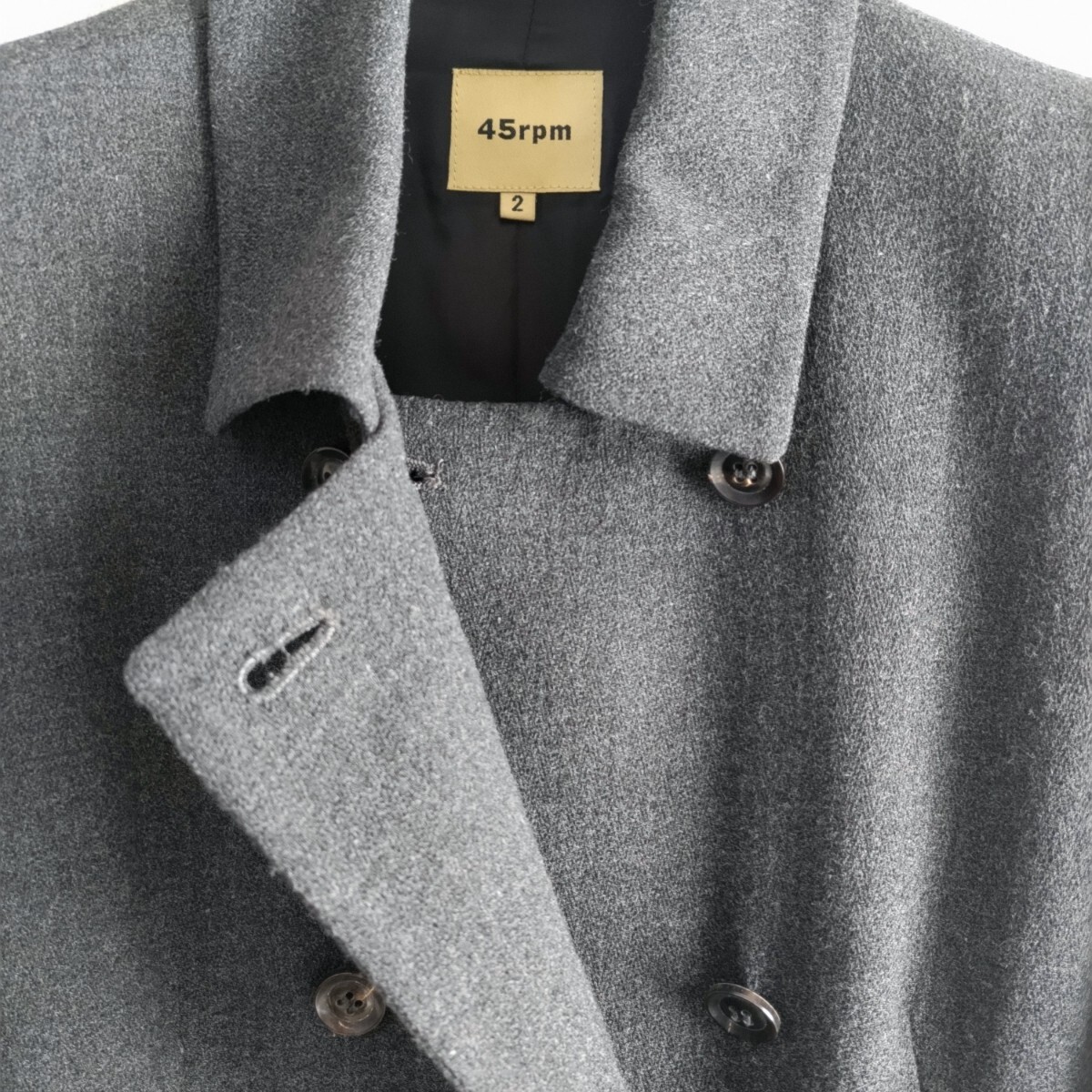 редкость не использовался *45rpm four чай пять W breast двойной жакет котороткое пальто . серый гибкий ткань общий обратная сторона женщина M бесплатная доставка