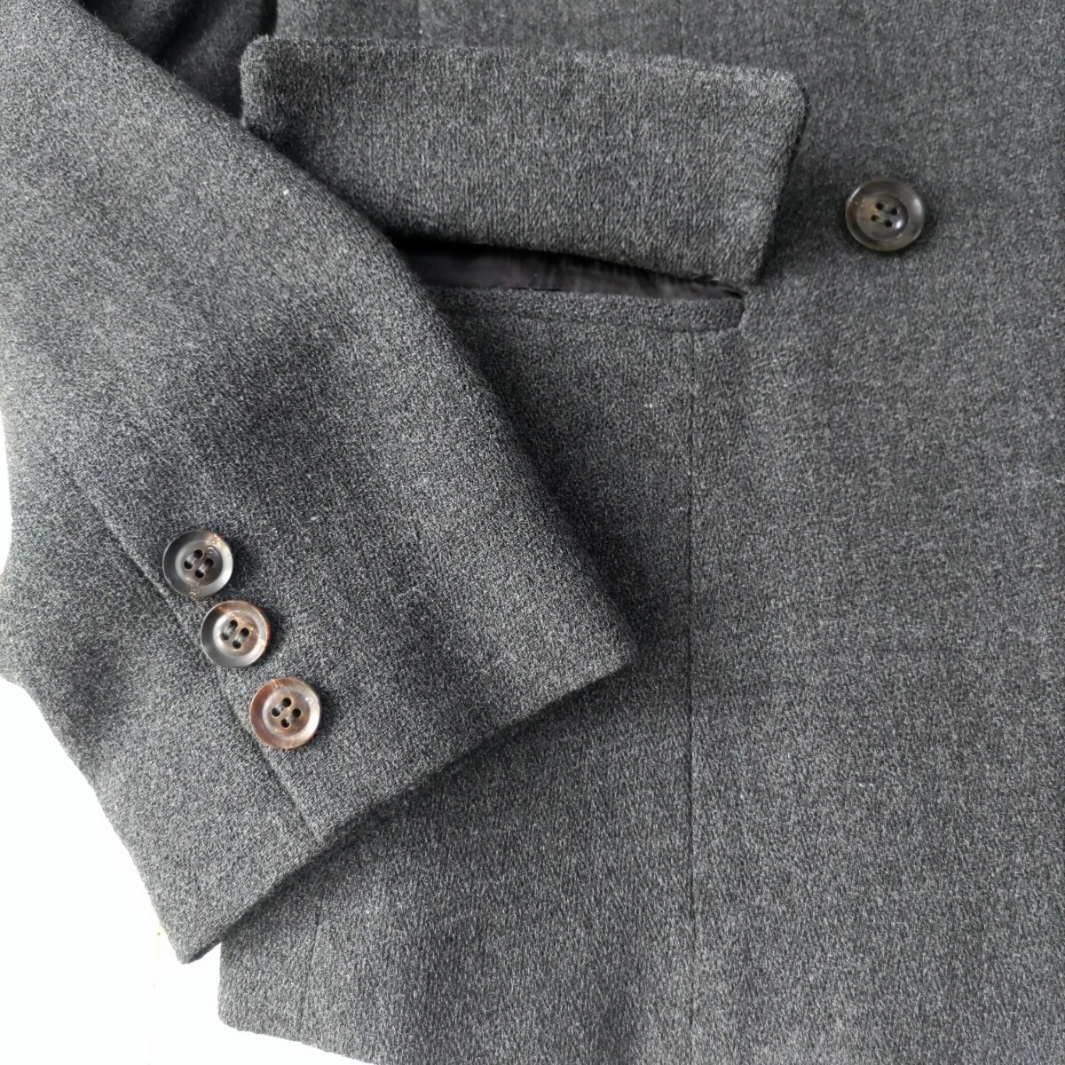 редкость не использовался *45rpm four чай пять W breast двойной жакет котороткое пальто . серый гибкий ткань общий обратная сторона женщина M бесплатная доставка