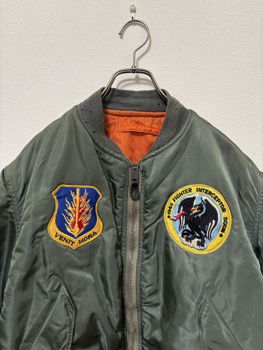 70s вооруженные силы США MA-1 8279E "куртка пилота" милитари Vintage нашивка большое количество ALPHA производства размер M*60s L-2B CWU-45 G-1 M-65 N-1 A-2