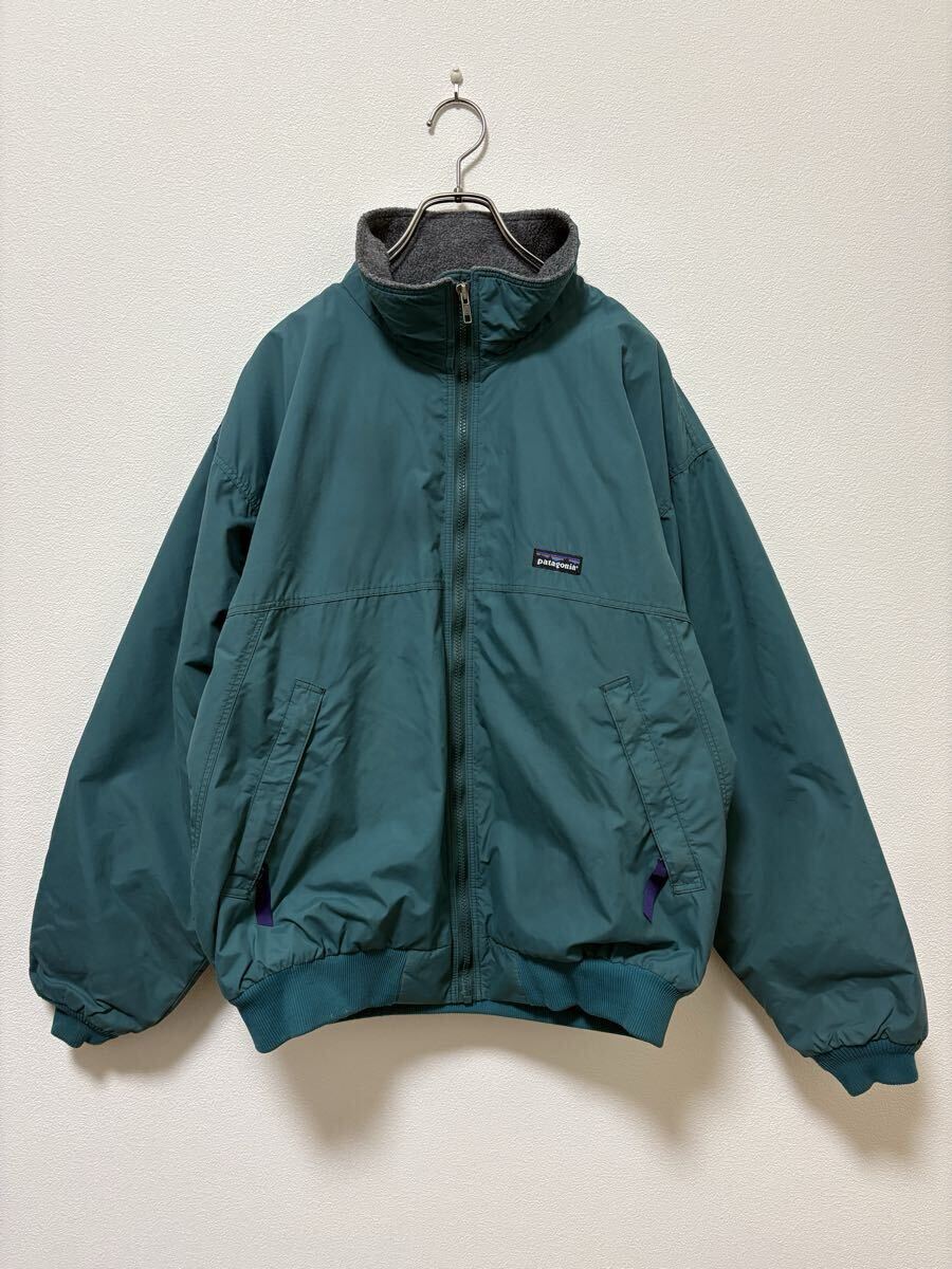 雪なしタグ！90s patagonia パタゴニア シェルドシンチラ ナイロンジャケット USA製 ビンテージ グリーン サイズL☆ダスパーカー レトロx_画像1