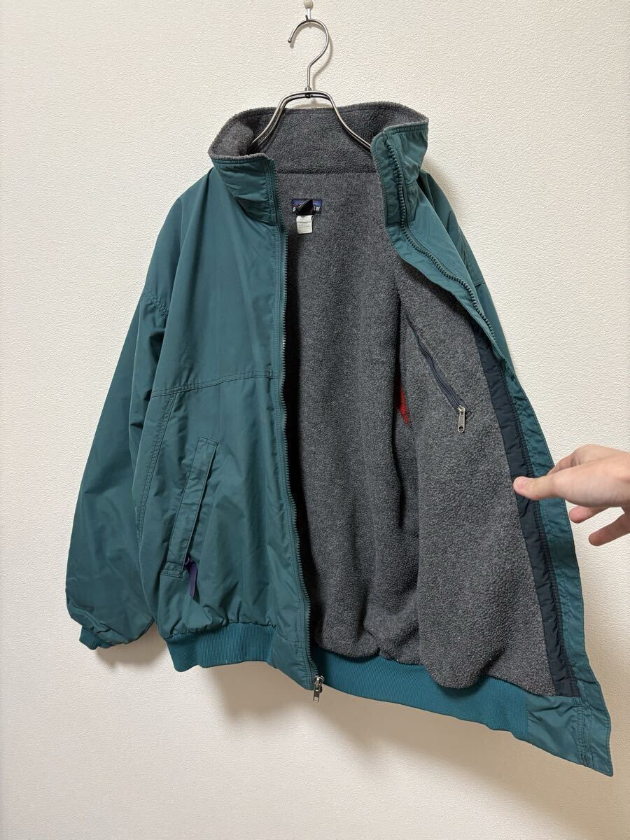 雪なしタグ！90s patagonia パタゴニア シェルドシンチラ ナイロンジャケット USA製 ビンテージ グリーン サイズL☆ダスパーカー レトロx_画像3