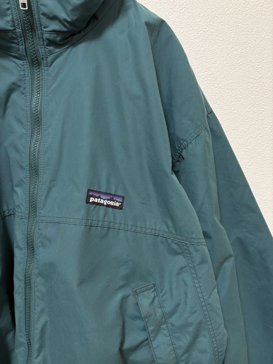 雪なしタグ！90s patagonia パタゴニア シェルドシンチラ ナイロンジャケット USA製 ビンテージ グリーン サイズL☆ダスパーカー レトロx_画像9