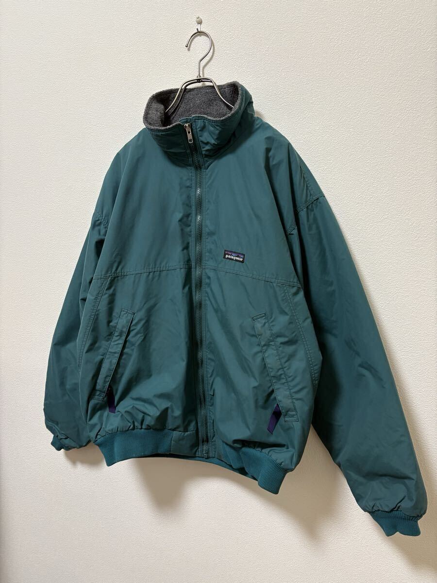 雪なしタグ！90s patagonia パタゴニア シェルドシンチラ ナイロンジャケット USA製 ビンテージ グリーン サイズL☆ダスパーカー レトロx_画像10